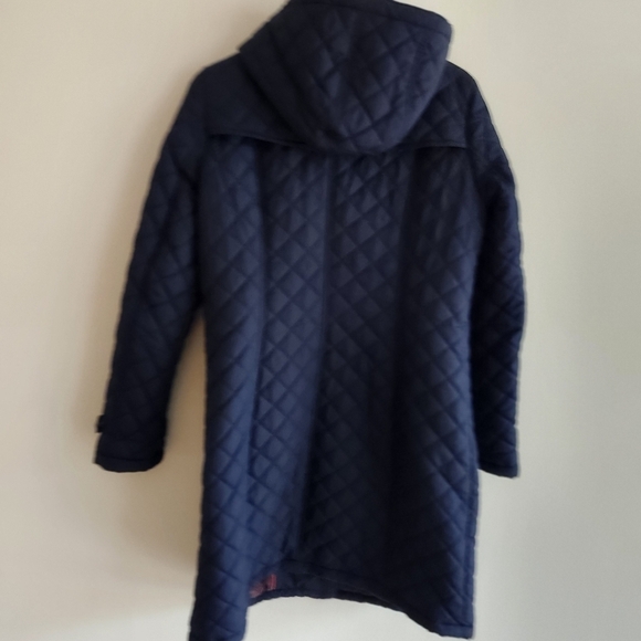 Tommy hilfiger Navy Quilted Women's Knee Length Parka Hooded - Picture 4 of 6